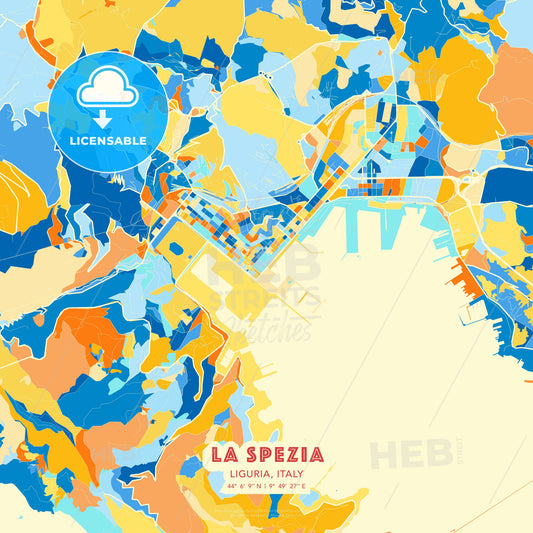 La Spezia, Liguria, Italy, map - HEBSTREITS Sketches