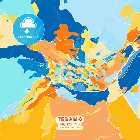 Teramo, Abruzzo, Italy, map - HEBSTREITS Sketches