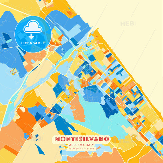 Montesilvano, Abruzzo, Italy, map - HEBSTREITS Sketches