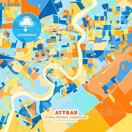 Atyrau, Atyrau province, Kazakhstan, map - HEBSTREITS Sketches