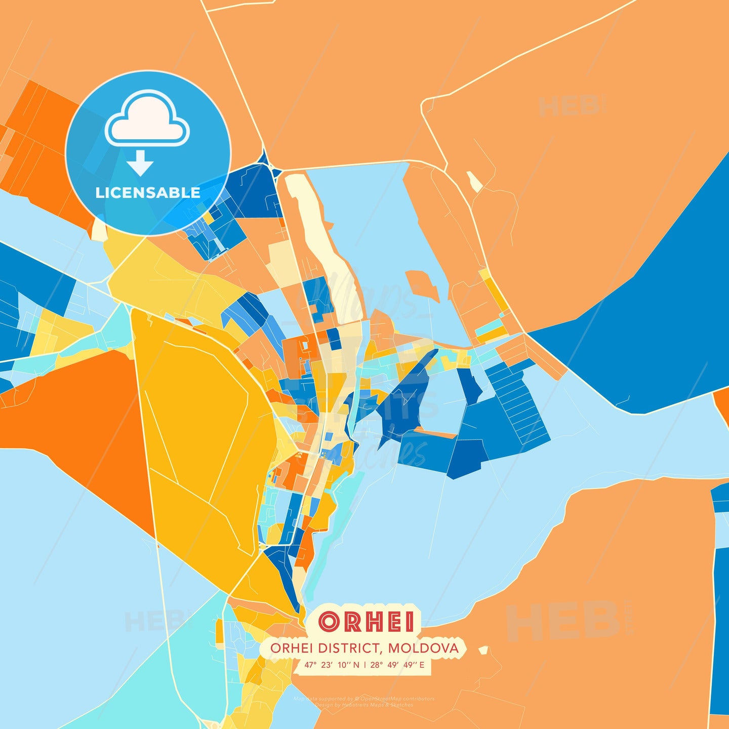 Orhei, Orhei district, Moldova, map - HEBSTREITS Sketches
