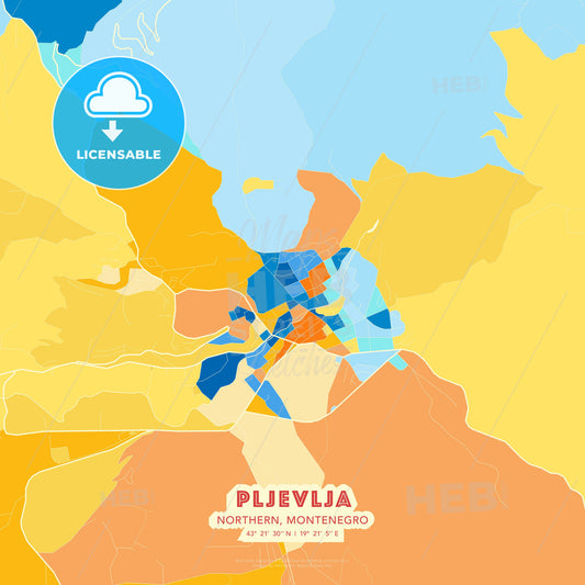 Pljevlja, Northern, Montenegro, map - HEBSTREITS Sketches