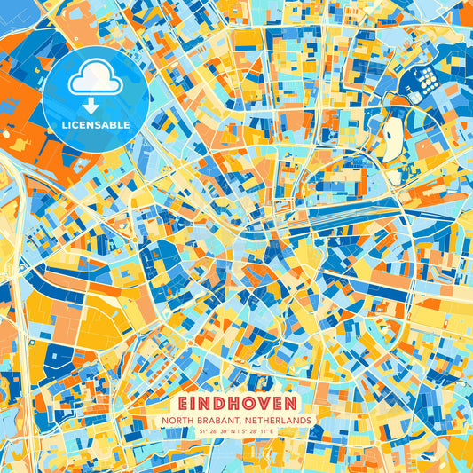 Eindhoven, North Brabant, Netherlands, map - HEBSTREITS Sketches