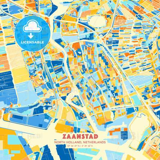 Zaanstad, North Holland, Netherlands, map - HEBSTREITS Sketches