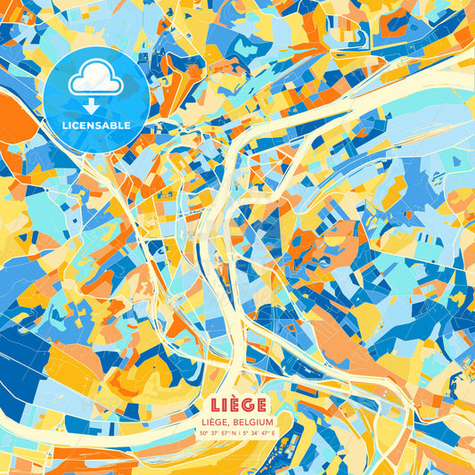 Liège, Liège, Belgium, map - HEBSTREITS Sketches