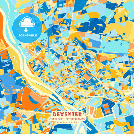 Deventer, Overijssel, Netherlands, map - HEBSTREITS Sketches