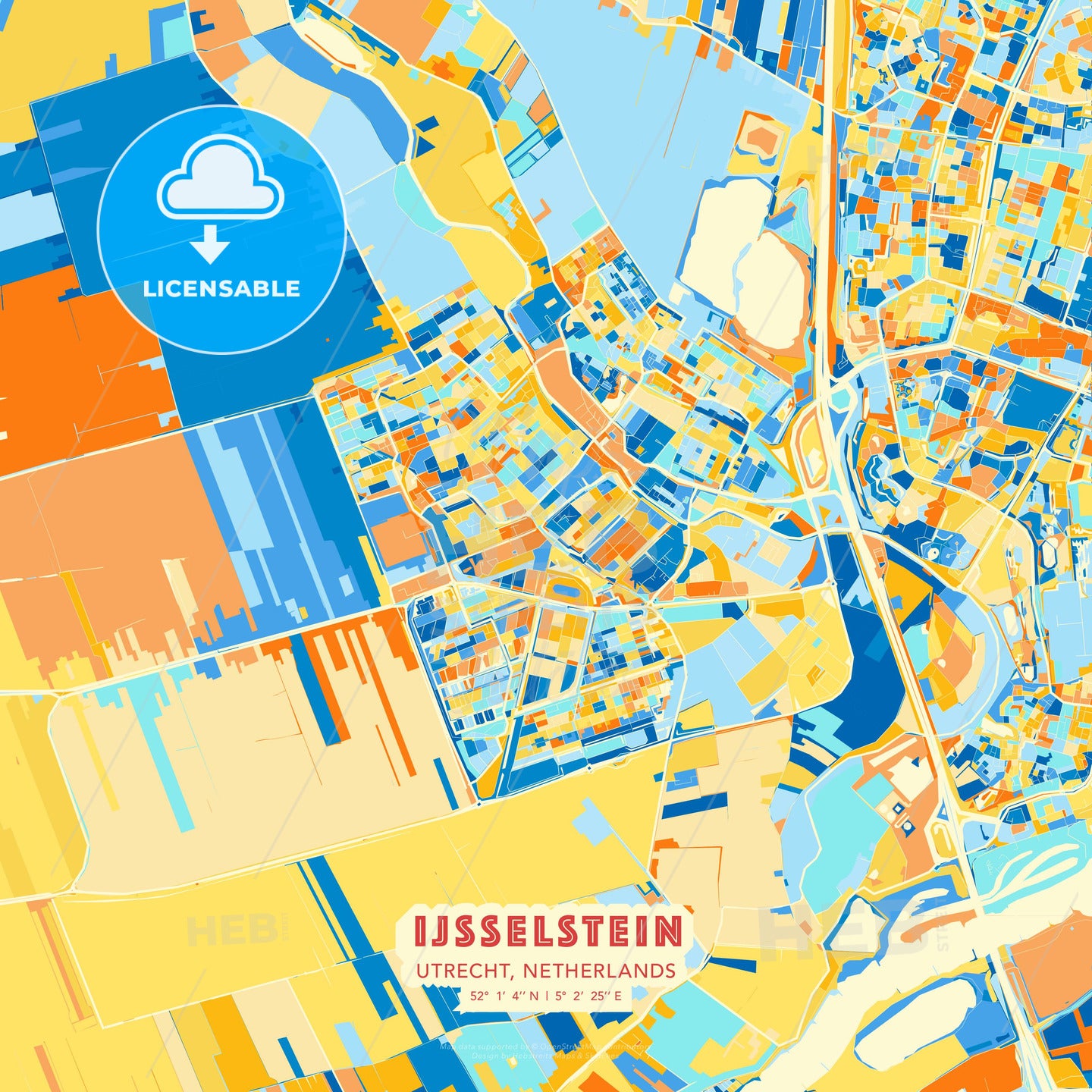 IJsselstein, Utrecht, Netherlands, map - HEBSTREITS Sketches