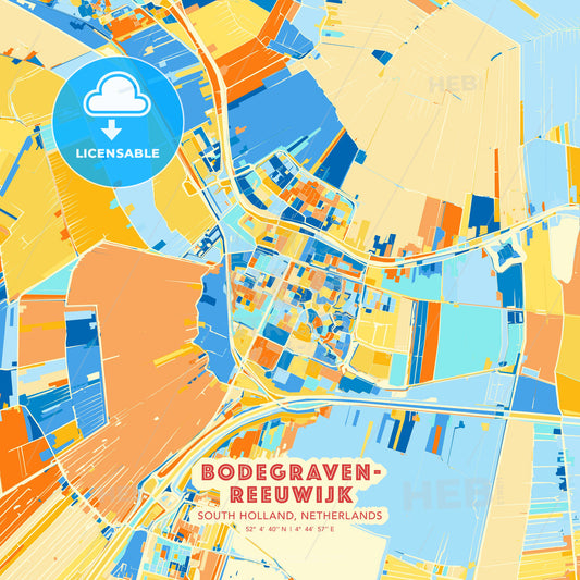 Bodegraven-Reeuwijk, South Holland, Netherlands, map - HEBSTREITS Sketches