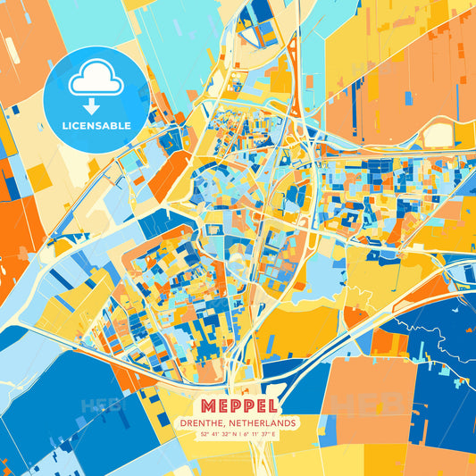 Meppel, Drenthe, Netherlands, map - HEBSTREITS Sketches