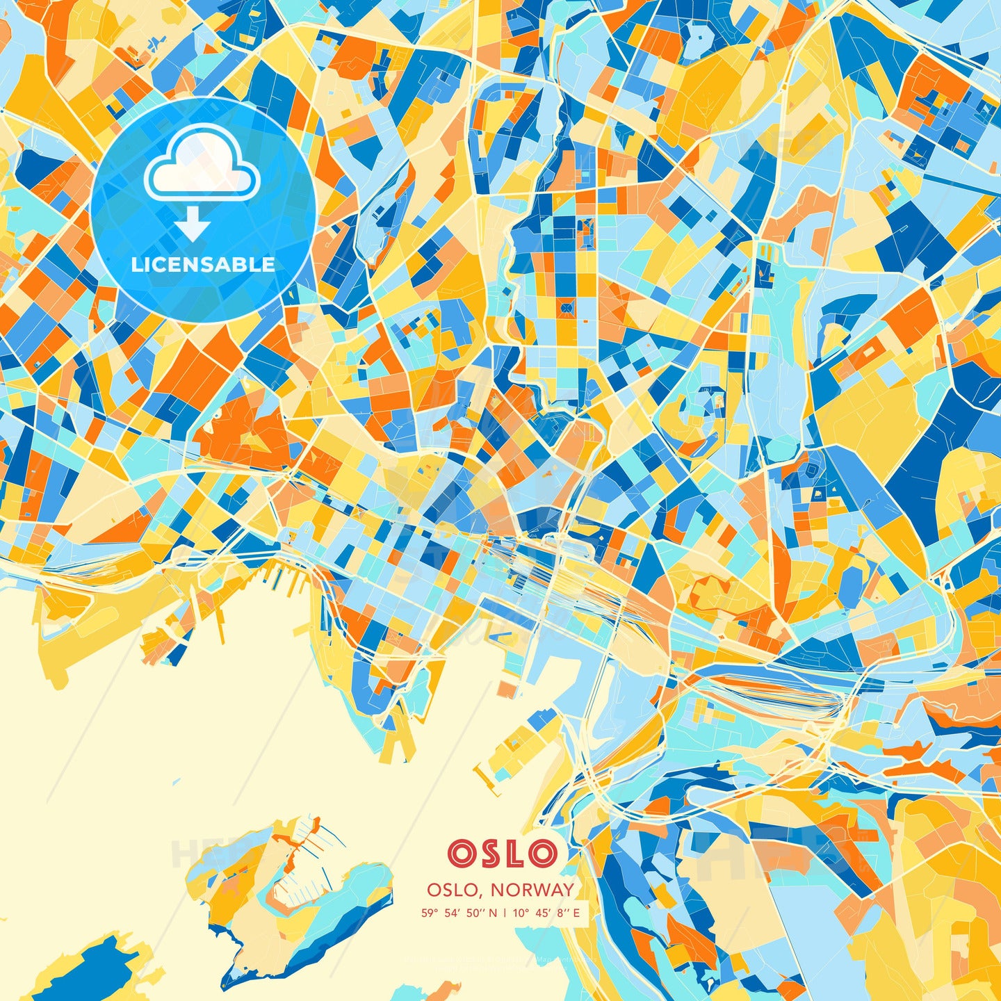 Oslo, Oslo, Norway, map - HEBSTREITS Sketches