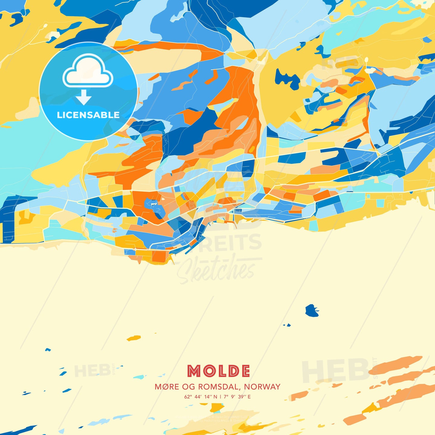 Molde, Møre og Romsdal, Norway, map - HEBSTREITS Sketches