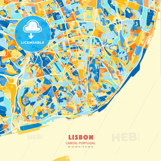 Lisbon, Lisbon, Portugal, map - HEBSTREITS Sketches