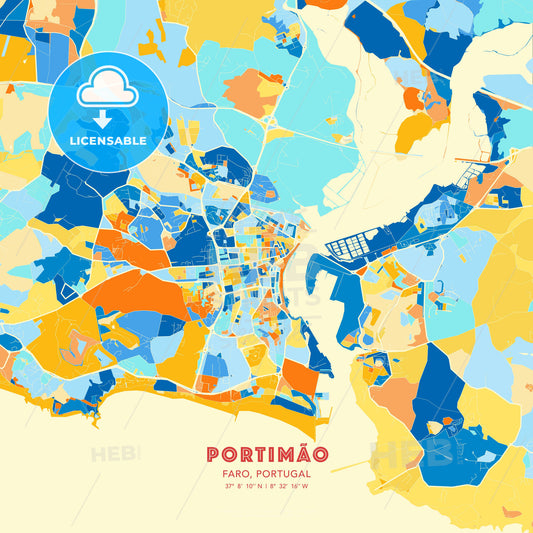 Portimão, Faro, Portugal, map - HEBSTREITS Sketches
