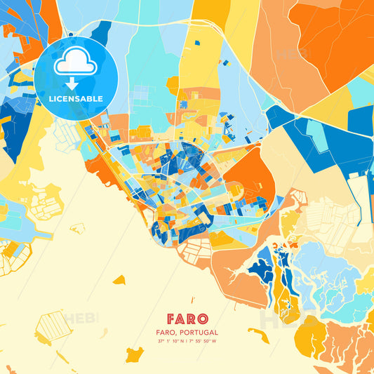 Faro, Faro, Portugal, map - HEBSTREITS Sketches