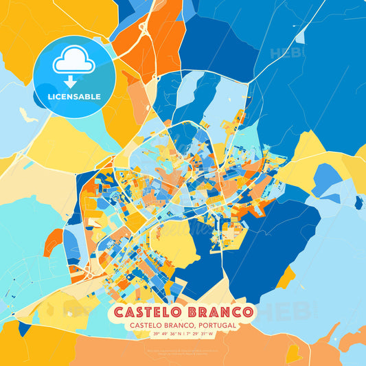 Castelo Branco, Castelo Branco, Portugal, map - HEBSTREITS Sketches