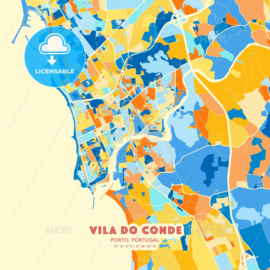 Vila do Conde, Porto, Portugal, map - HEBSTREITS Sketches