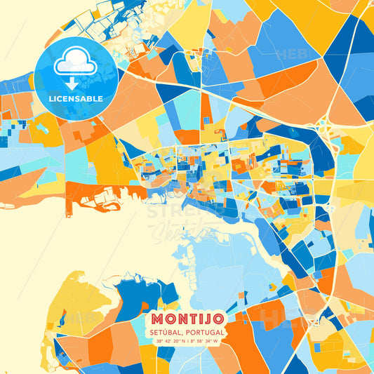 Montijo, Setúbal, Portugal, map - HEBSTREITS Sketches