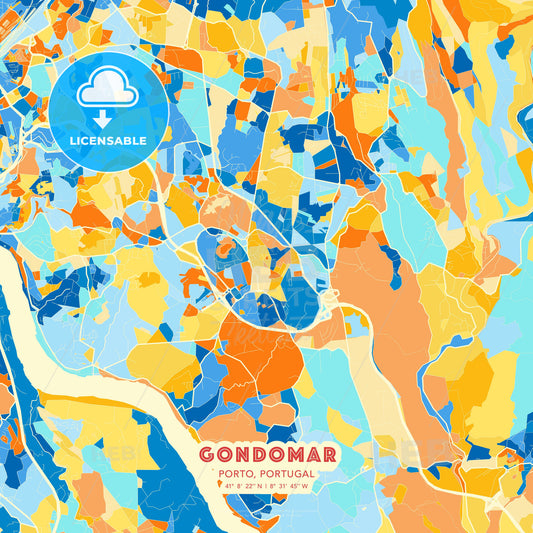 Gondomar, Porto, Portugal, map - HEBSTREITS Sketches
