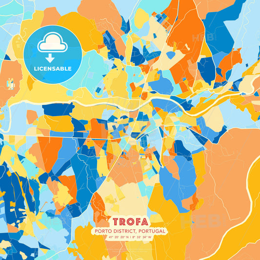 Trofa, Porto District, Portugal, map - HEBSTREITS Sketches