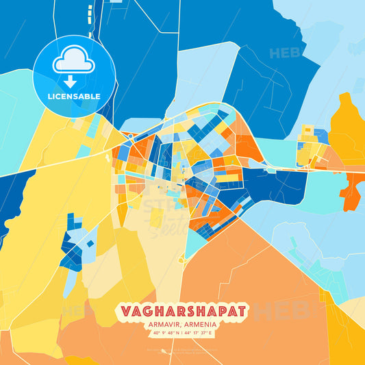 Vagharshapat, Armavir, Armenia, map - HEBSTREITS Sketches