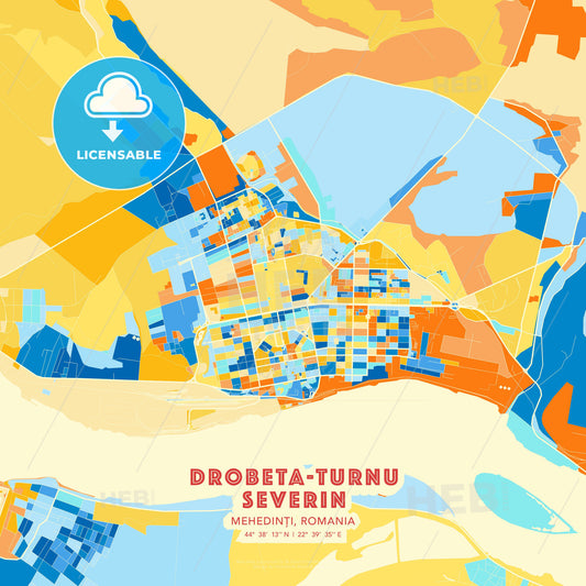 Drobeta-Turnu Severin, Mehedinți, Romania, map - HEBSTREITS Sketches