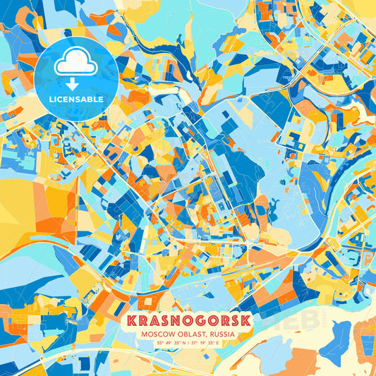 Krasnogorsk, Moscow Oblast, Russia, map - HEBSTREITS Sketches