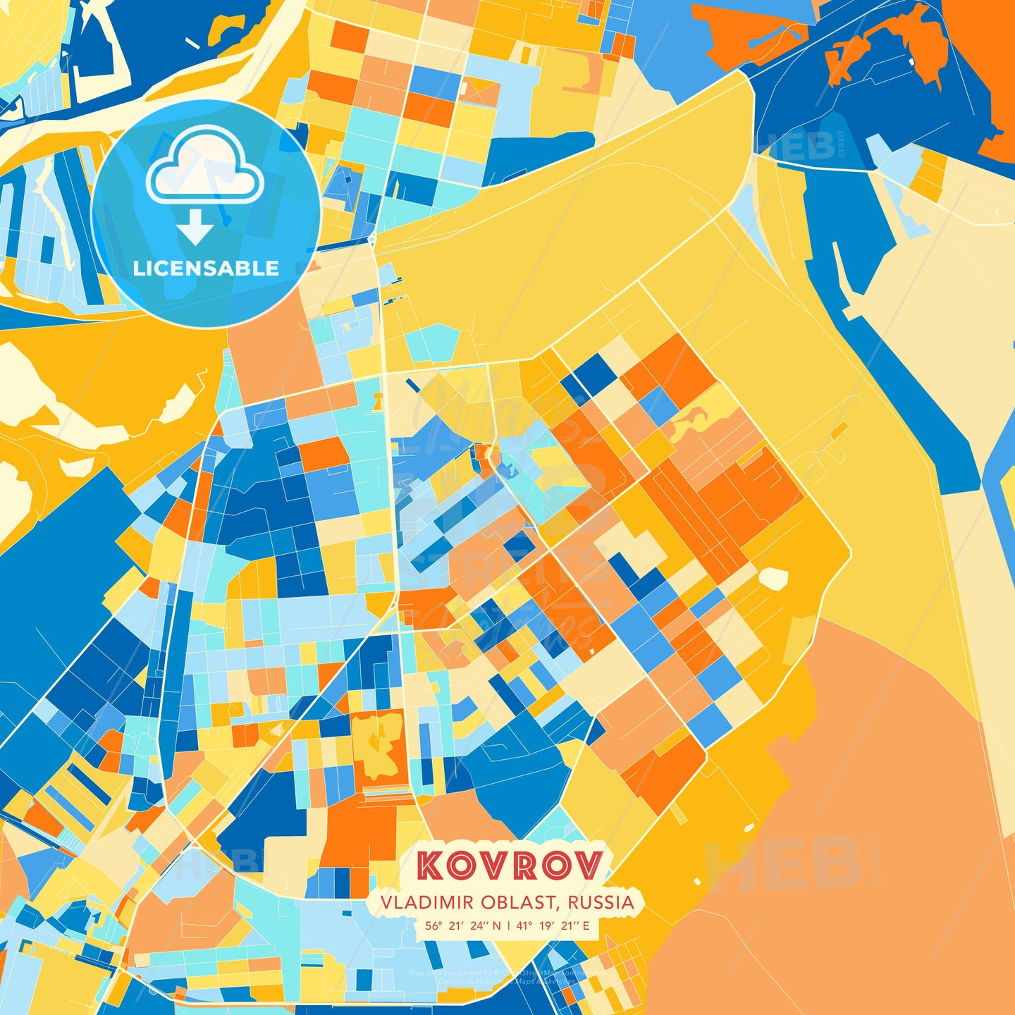 Kovrov, Vladimir Oblast, Russia, map - HEBSTREITS Sketches