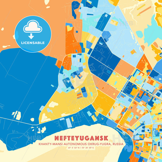 Nefteyugansk, Khanty-Mansi Autonomous Okrug-Yugra, Russia, map - HEBSTREITS Sketches