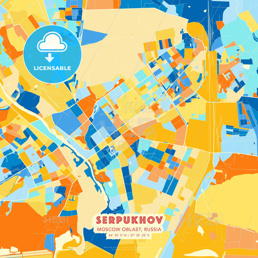 Serpukhov, Moscow Oblast, Russia, map - HEBSTREITS Sketches