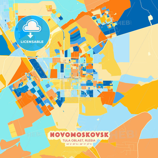 Novomoskovsk, Tula Oblast, Russia, map - HEBSTREITS Sketches