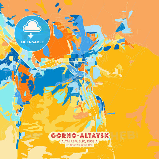 Gorno-Altaysk, Altai Republic, Russia, map - HEBSTREITS Sketches