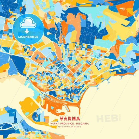Varna, Varna Province, Bulgaria, map - HEBSTREITS Sketches