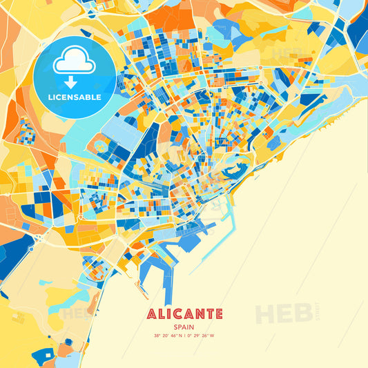 Alicante, Spain, map - HEBSTREITS Sketches