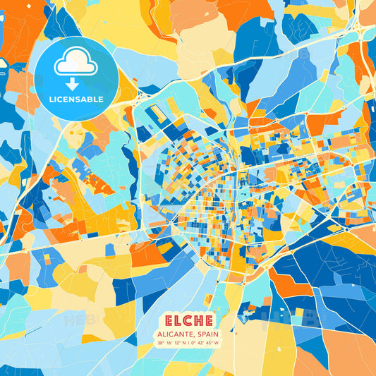 Elche, Alicante, Spain, map - HEBSTREITS Sketches