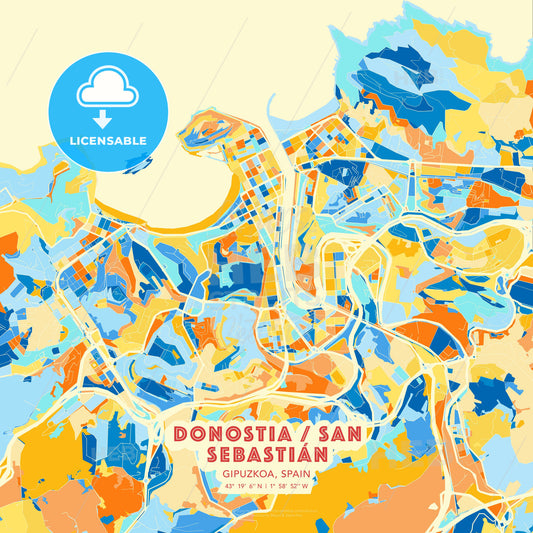 Donostia / San Sebastián, Gipuzkoa, Spain, map - HEBSTREITS Sketches