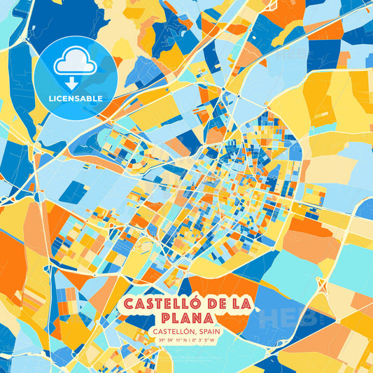 Castelló de la Plana, Castellón, Spain, map - HEBSTREITS Sketches