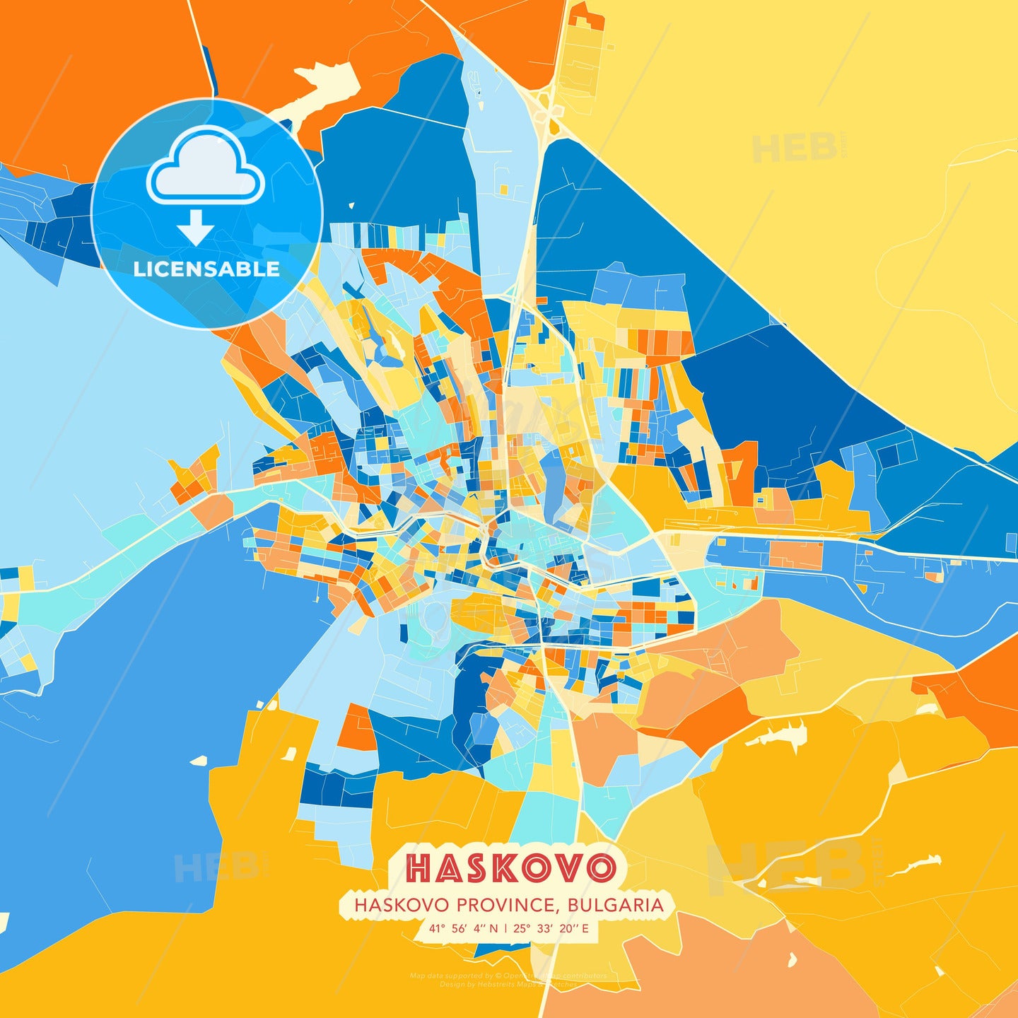 Haskovo, Haskovo Province, Bulgaria, map - HEBSTREITS Sketches