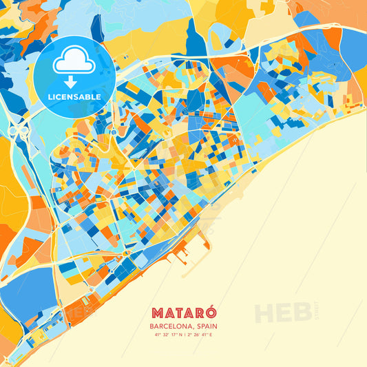 Mataró, Barcelona, Spain, map - HEBSTREITS Sketches
