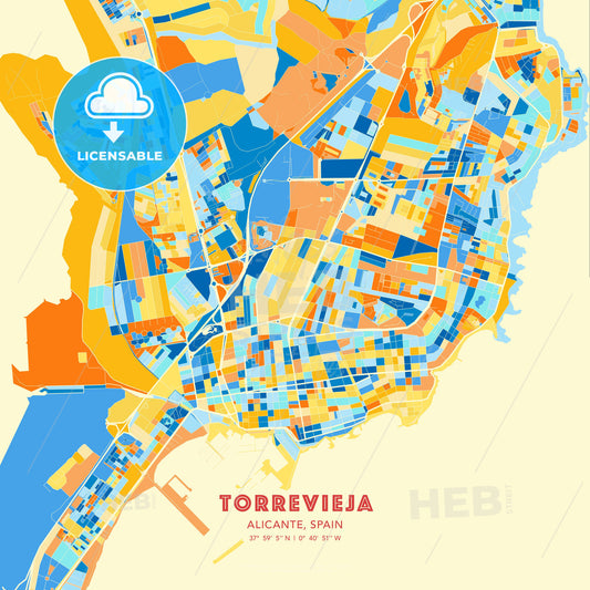 Torrevieja, Alicante, Spain, map - HEBSTREITS Sketches