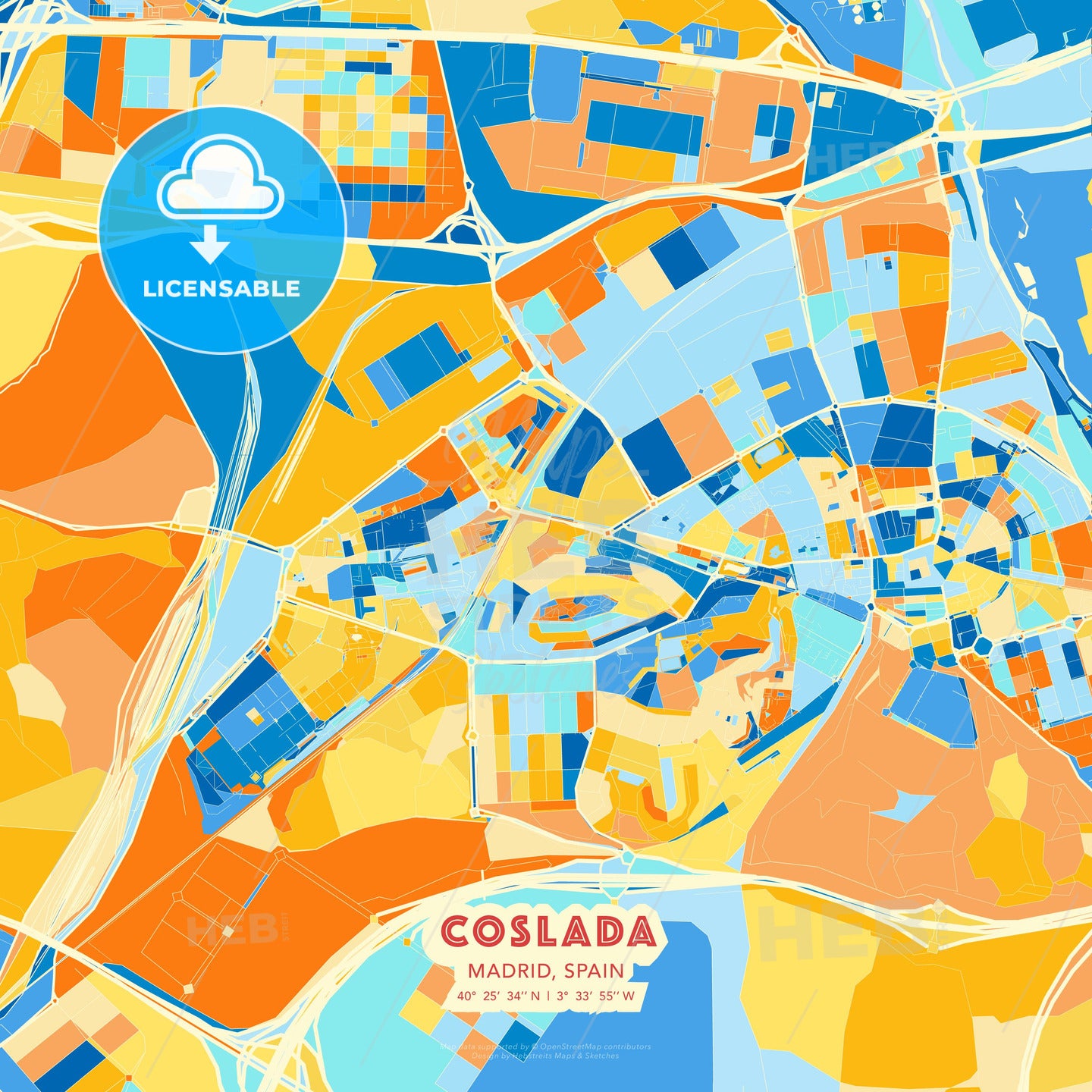 Coslada, Madrid, Spain, map - HEBSTREITS Sketches