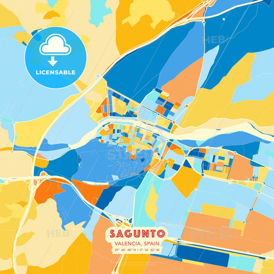 Sagunto, Valencia, Spain, map - HEBSTREITS Sketches