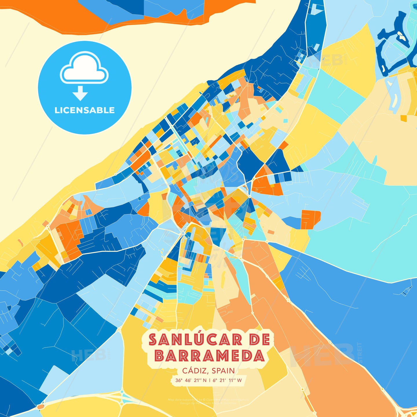 Sanlúcar de Barrameda, Cádiz, Spain, map - HEBSTREITS Sketches
