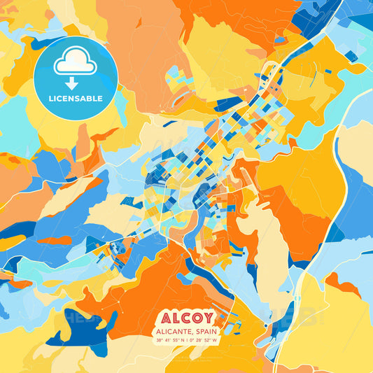 Alcoy, Alicante, Spain, map - HEBSTREITS Sketches