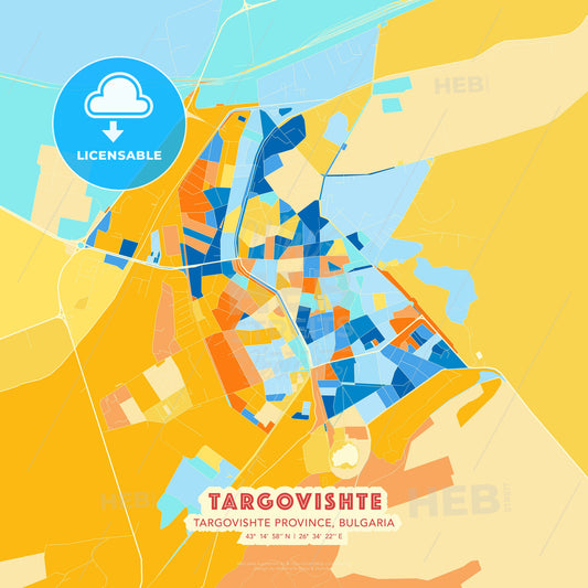 Targovishte, Targovishte Province, Bulgaria, map - HEBSTREITS Sketches