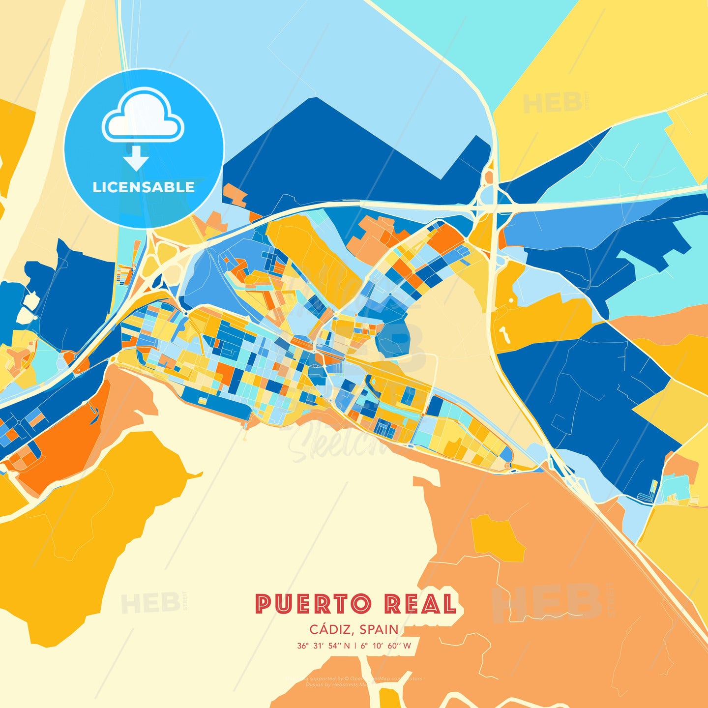 Puerto Real, Cádiz, Spain, map - HEBSTREITS Sketches
