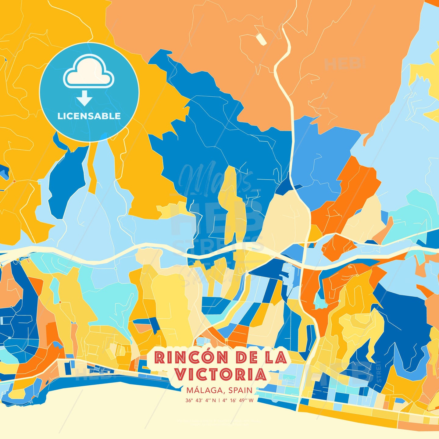 Rincón de la Victoria, Málaga, Spain, map - HEBSTREITS Sketches