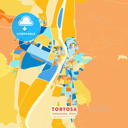 Tortosa, Tarragona, Spain, map - HEBSTREITS Sketches