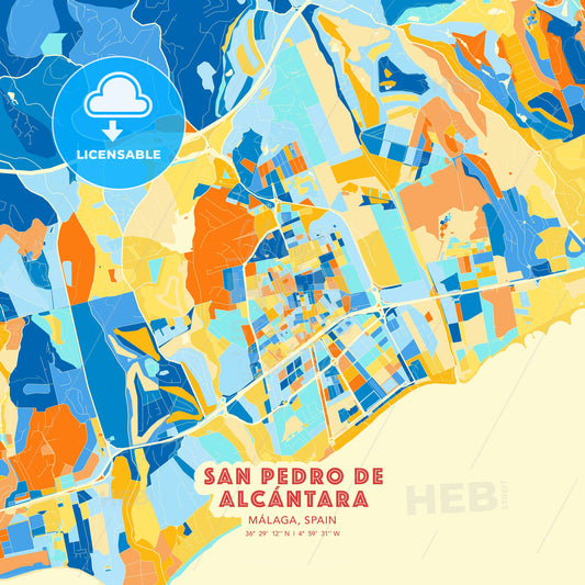 San Pedro de Alcántara, Málaga, Spain, map - HEBSTREITS Sketches