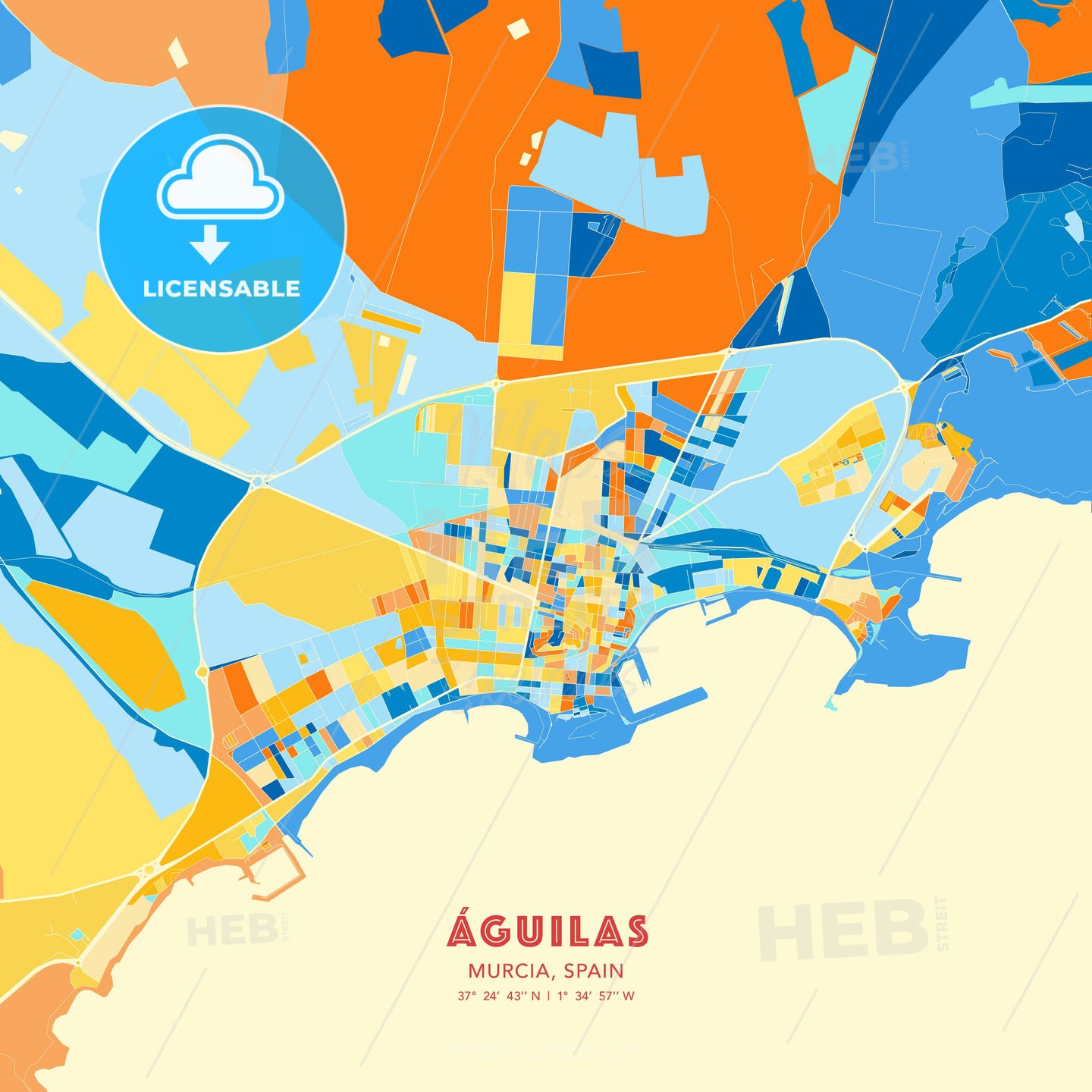 Águilas, Murcia, Spain, map - HEBSTREITS Sketches