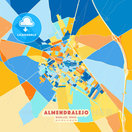 Almendralejo, Badajoz, Spain, map - HEBSTREITS Sketches